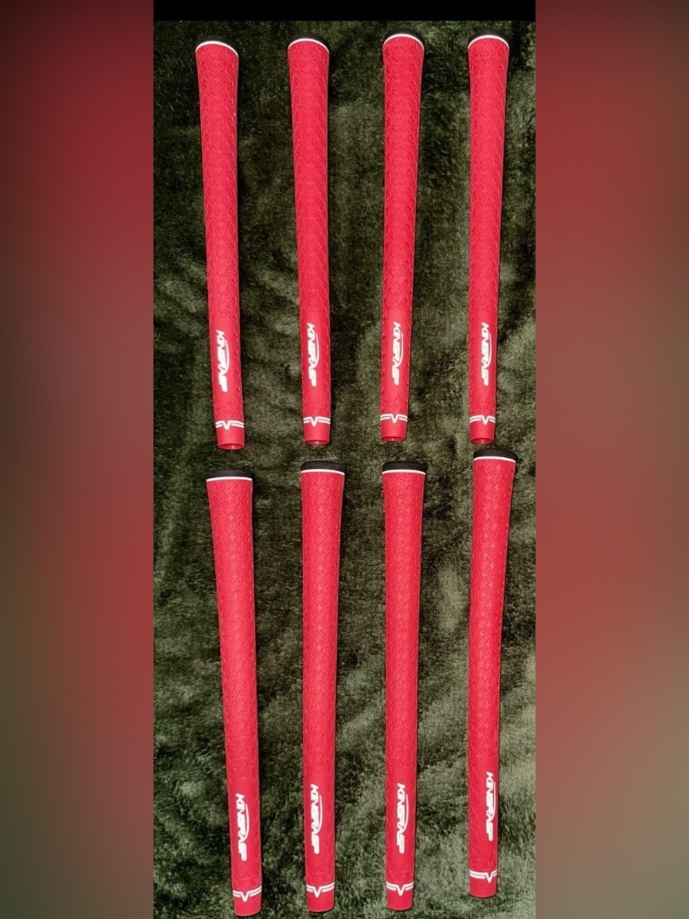 x8 Kingrasp Red & White Golf Club Grips Standard NEW